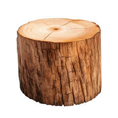 cut tree stump on transparent background, clipping path, png, 