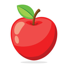 red apple vector illustration. apple fruit icon. red apple isolated on white background.