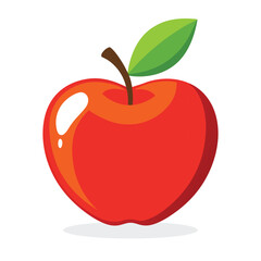 red apple vector illustration. apple fruit icon. red apple isolated on white background.