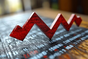 Red Arrow Downward Trend: Symbol of Financial Crisis