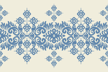 Ethnic oriental pattern traditional.Saree Sarong Motifs Ikat floral embroidery Seamless damask wallpaper pattern. Vintage background abstract design for texture, fabric, clothing, wrapping, decoration