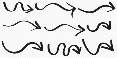 Fototapeta premium Hand drawn vector arrows doodle set on white background. design element vector illustration. eps 10.