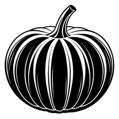 Pumpkin. Icon with reflection on white background