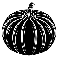 Pumpkin. Icon with reflection on white background