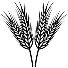 Artistic woodcut-style drawing of wheat plants.