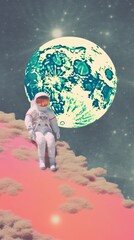 Obraz premium Astronaut space astronomy outdoors.