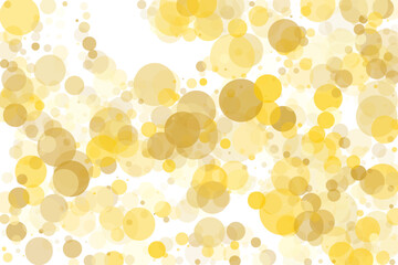 Light yellow, Golden bokeh background. Scalable vector illustration. Pattern with circles of different scale and transparency with overlap. Easy background for banners, web pages, ads, Wallpapers