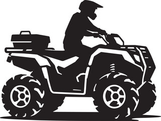 ATV Quad bike vehicle rider silhouette vector illustration isolated on a white background