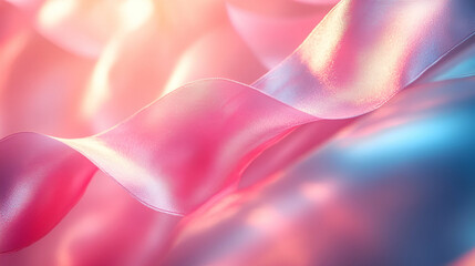 A soft, flowing fabric with iridescent shades of pink and blue, reflecting light and creating a dreamy, ethereal atmosphere.