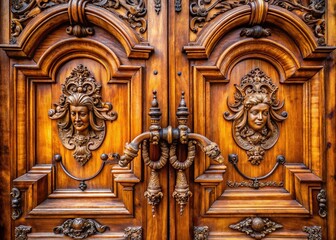 Elegant Wooden Door with Triton Handles - Rule of Thirds Photography