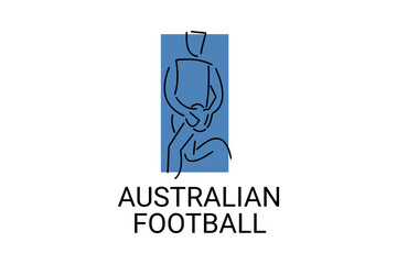 Australian rules football sport vector simple icon. playing Australian football. sport pictogram, vector illustration.