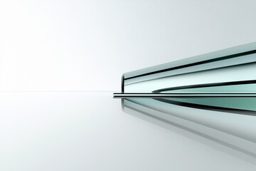 Abstract Futuristic Architecture: Minimalist Geometric Design with Metallic Reflections