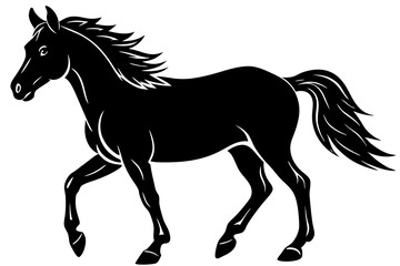Obraz premium horse silhouette isolated on white vector illustration
