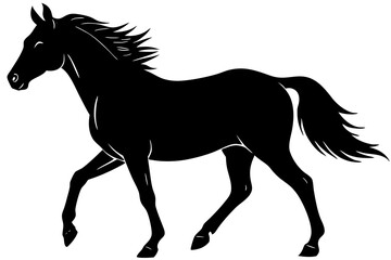 Obraz premium horse silhouette isolated on white vector illustration