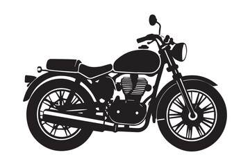 Obraz premium Royal Enfield motorbike Silhouette vector illustration, Motorbike Silhouette vector