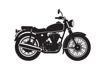 Royal Enfield motorbike Silhouette vector illustration, Motorbike Silhouette vector