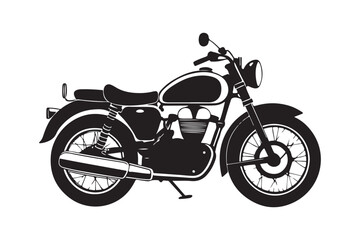 Fototapeta premium Royal Enfield motorbike Silhouette vector illustration, Motorbike Silhouette vector