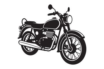 Fototapeta premium Royal Enfield motorbike Silhouette vector illustration, Motorbike Silhouette vector