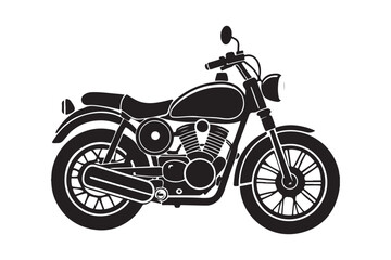 Fototapeta premium Royal Enfield motorbike Silhouette vector illustration, Motorbike Silhouette vector