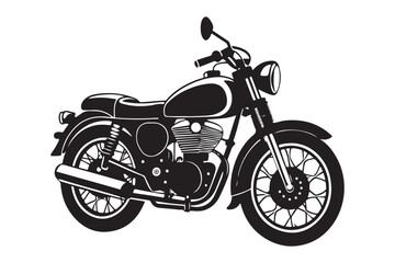 Fototapeta premium Royal Enfield motorbike Silhouette vector illustration, Motorbike Silhouette vector