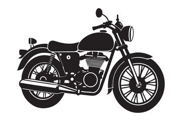 Fototapeta premium Royal Enfield motorbike Silhouette vector illustration, Motorbike Silhouette vector