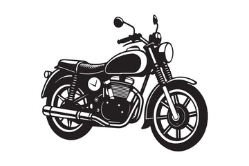 Obraz premium Royal Enfield motorbike Silhouette vector illustration, Motorbike Silhouette vector