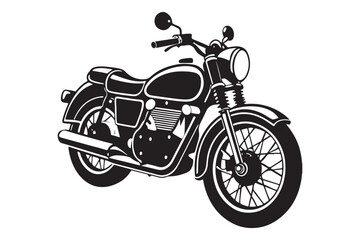 Royal Enfield motorbike Silhouette vector illustration, Motorbike Silhouette vector