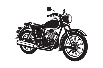 Fototapeta premium Royal Enfield motorbike Silhouette vector illustration, Motorbike Silhouette vector