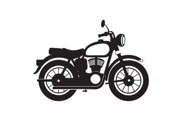 Royal Enfield motorbike Silhouette vector illustration, Motorbike Silhouette vector