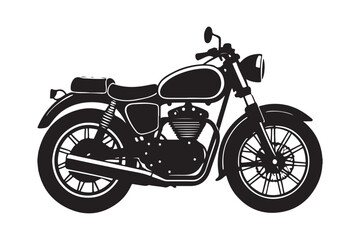 Fototapeta premium Royal Enfield motorbike Silhouette vector illustration, Motorbike Silhouette vector