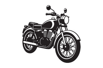 Royal Enfield motorbike Silhouette vector illustration, Motorbike Silhouette vector