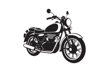 Fototapeta premium Royal Enfield motorbike Silhouette vector illustration, Motorbike Silhouette vector