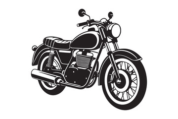 Obraz premium Royal Enfield motorbike Silhouette vector illustration, Motorbike Silhouette vector