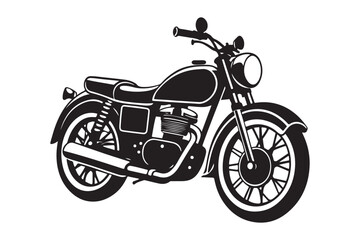 Obraz premium Royal Enfield motorbike Silhouette vector illustration, Motorbike Silhouette vector