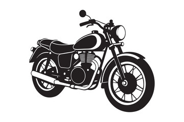 Obraz premium Royal Enfield motorbike Silhouette vector illustration, Motorbike Silhouette vector