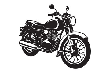Obraz premium Royal Enfield motorbike Silhouette vector illustration, Motorbike Silhouette vector