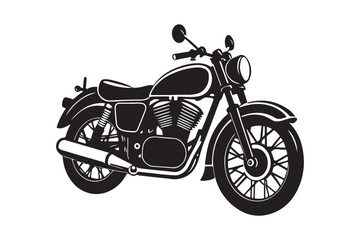 Obraz premium Royal Enfield motorbike Silhouette vector illustration, Motorbike Silhouette vector