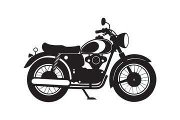 Royal Enfield motorbike Silhouette vector illustration, Motorbike Silhouette vector
