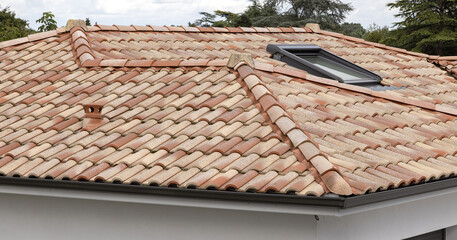 Toiture en tuiles d'une maison	