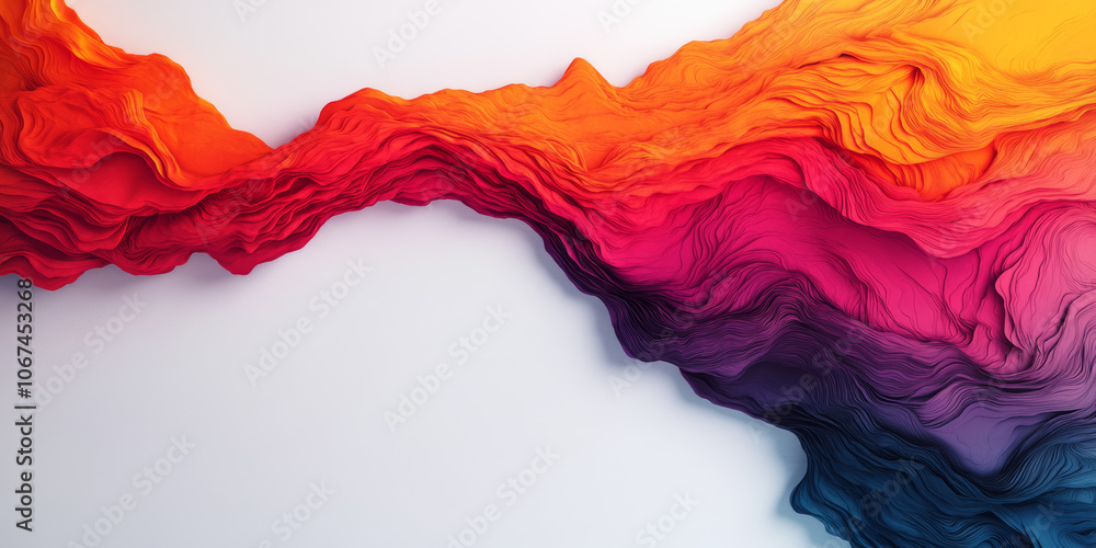 Canvas Prints Abstract colorful wave pattern with a gradient of orange, red, pink, purple, and blue.