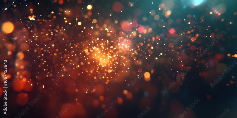 Poster a background of colorful fireworks illuminating the night sky, creating an enchanting and festive at