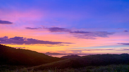 夕焼けに染まる川内峠ドライブ