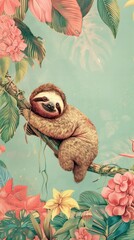 Obraz premium Wallpaper sloth wildlife animal mammal.