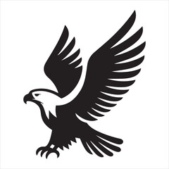 Dynamic Avian Silhouette Black Illustrator Eagle Icon for Aerial Sovereignty