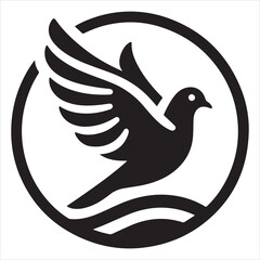 The blackbird Flying in silhouette Vector illustration of a bird logo, bird icon, bird symbol, bird icon