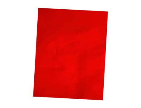 empty blank red grunge paper sheet isolated on background with clipping path, top view. sheet of blank red note paper with blank space for design.