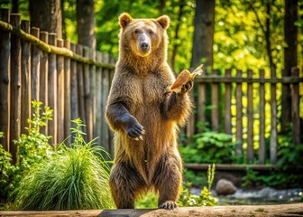 Obraz premium Immerse yourself in wildlife photography at the Brown Bear Zoo.