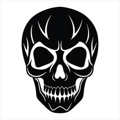 Obraz premium Halloween skulls simple silhouette vector art illustration icon logo
