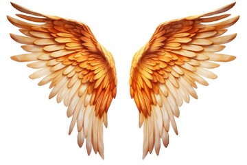 Obraz premium Phoenix wings angel archangel on white background.