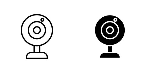 Web camera icon. filled and line stroke icons